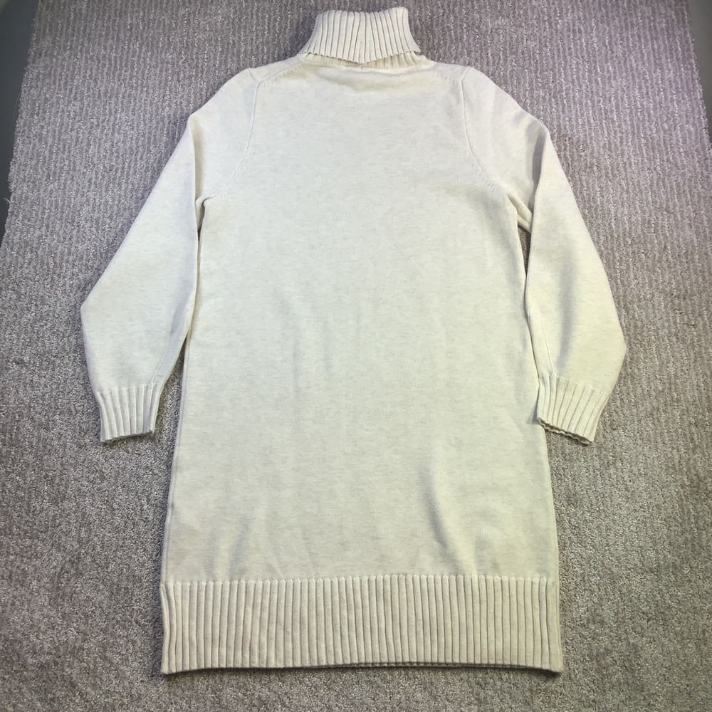 Splendid Collection Womens Cream Ribbed Turtleneck Sweater Dress Size Medium NWT